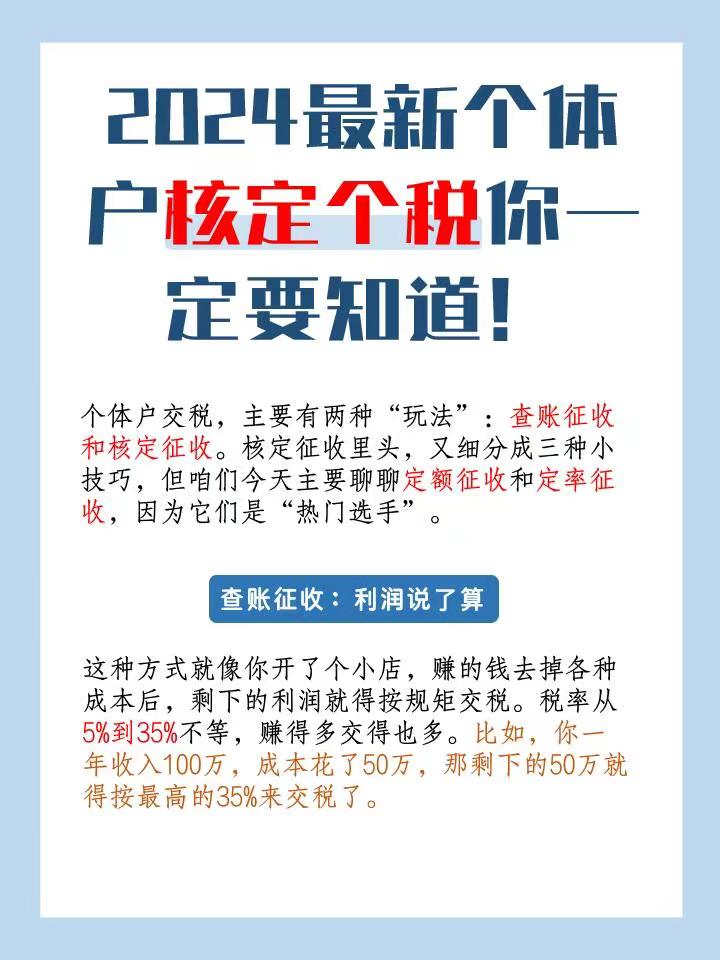大渡口2024最新个体户核定个税你一定要知道！